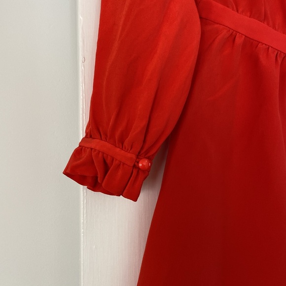 Red Silk Kate Spade Ruffle Dress - Picture 6 of 9